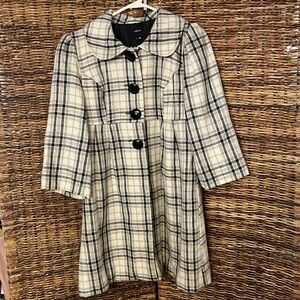 Takara Plaid Sparkle Dress Coat